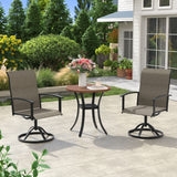 Vicllax 3 Pieces Outdoor Dining Set, 27.6" Round Bar Table and Swivel Chairs