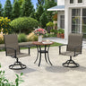 Vicllax 3 Pieces Outdoor Dining Set, 27.6" Round Bar Table and Swivel Chairs