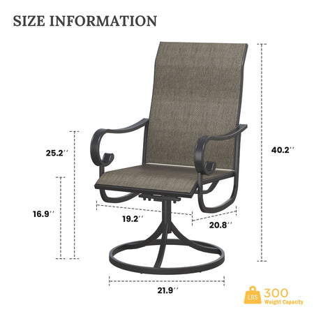 Vicllax Juego de sillas giratorias para patio de 2/4/6, silla de comedor giratoria de textileno para exteriores 