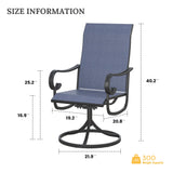 Vicllax 59.8" Patio Round Dining Table Set of 8, Metal Dining Table and Swivel Dining Chairs