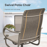 Vicllax Patio Swivel Chairs Set of 2/4/6, Outdoor Textilene Swivel Dining Chair