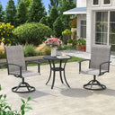 Vicllax 3 Pieces Outdoor Dining Set, 27.6" Round Bar Table and Swivel Chairs