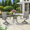 Vicllax 3 Pieces Outdoor Dining Set, 27.6" Round Bar Table and Swivel Chairs
