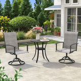 Vicllax 3 Pieces Outdoor Dining Set, 27.6" Round Bar Table and Swivel Chairs