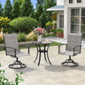 Vicllax 3 Pieces Outdoor Dining Set, 27.6" Round Bar Table and Swivel Chairs