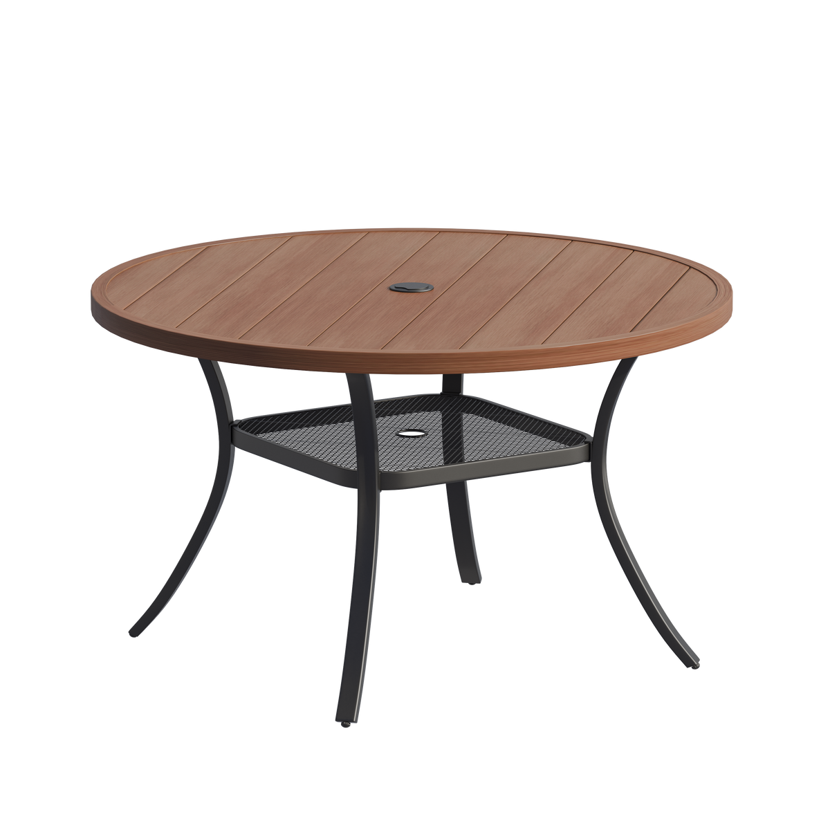 VICLLAX Round Patio Dining Set of 4 with Aria Woven Rope Swivel Chairs, 40.2" / 47.2"