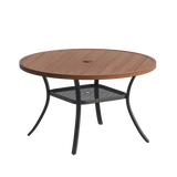 VICLLAX Round Patio Dining Set of 4 with Aria Woven Rope Swivel Chairs, 40.2" / 47.2"