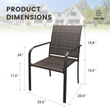 Vicllax Highlands Stackable Wicker Outdoor Dining Chair, Set of 2