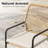 Vicllax Round Patio Dining Table for 10,  63" Outdoor Large Metal Round Table and Alora Stackable Chair