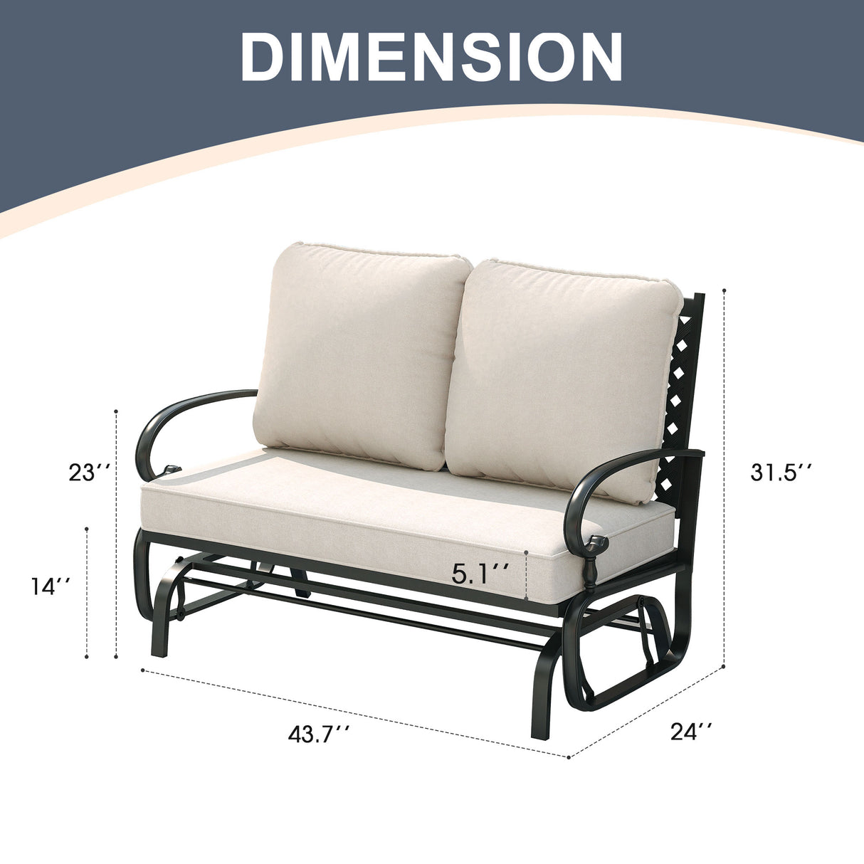 Vicllax Outdoor Patio Conversation Sofa, Love Seat Glider, and Swivel Chairs