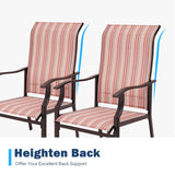 Vicllax Patio Sling Dining Chair, Large Outdoor Sling Chair, Set of 2/4/6