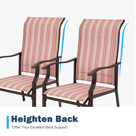 Vicllax Patio Sling Dining Chair, Large Outdoor Sling Chair, Set of 2/4/6