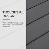 Vicllax 3-Piece Rectangular Metal Outdoor Dining Table and Bench Set