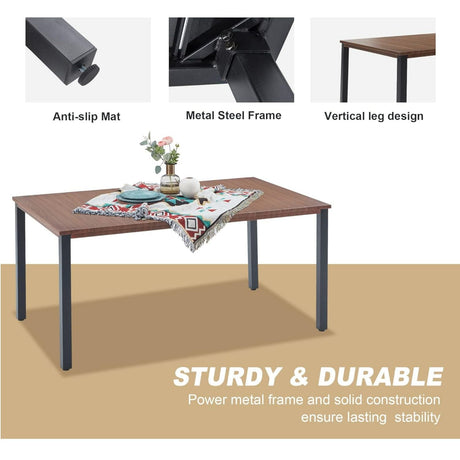 Mesa de comedor de metal para patio exterior Vicllax para 4/6 