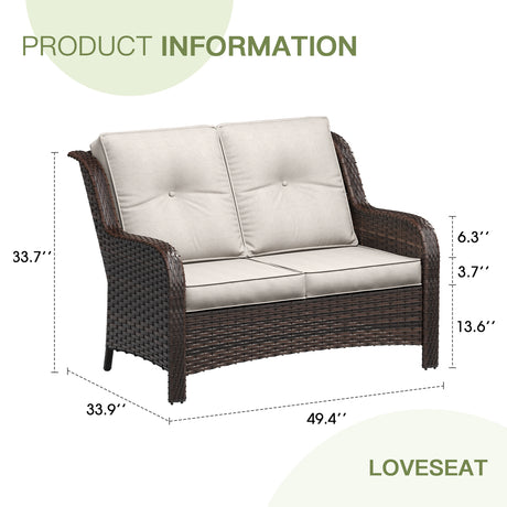 Vicllax Patio Wicker Oasis Lounge Sofa, Loveseat