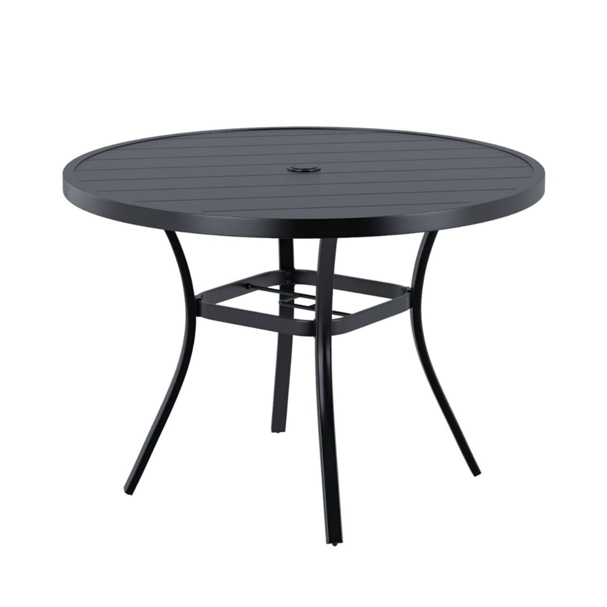 Vicllax 42" Round Metal Patio Table with Adjustable Umbrella Hole