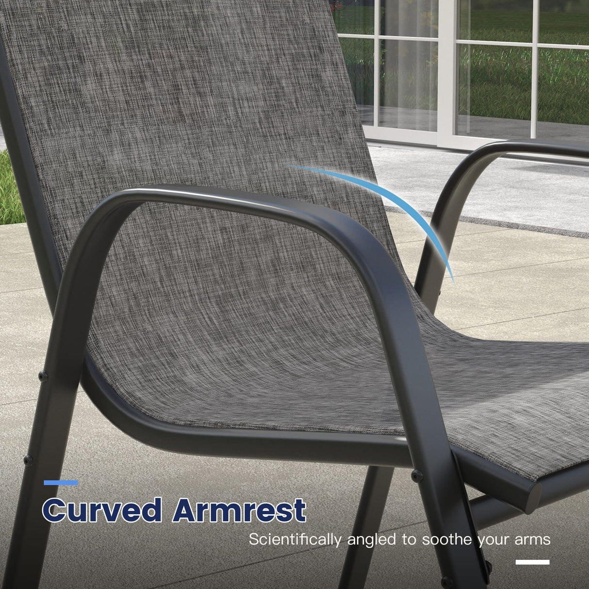 Vicllax 11 PCS Patio Dining Table Set, 60" Round Metal Table and Horizon Stackable Chair