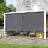 Vicllax Outdoor Cordless Sun Blocking Roller Shade, Patio Crank Roll Up Sun Shade