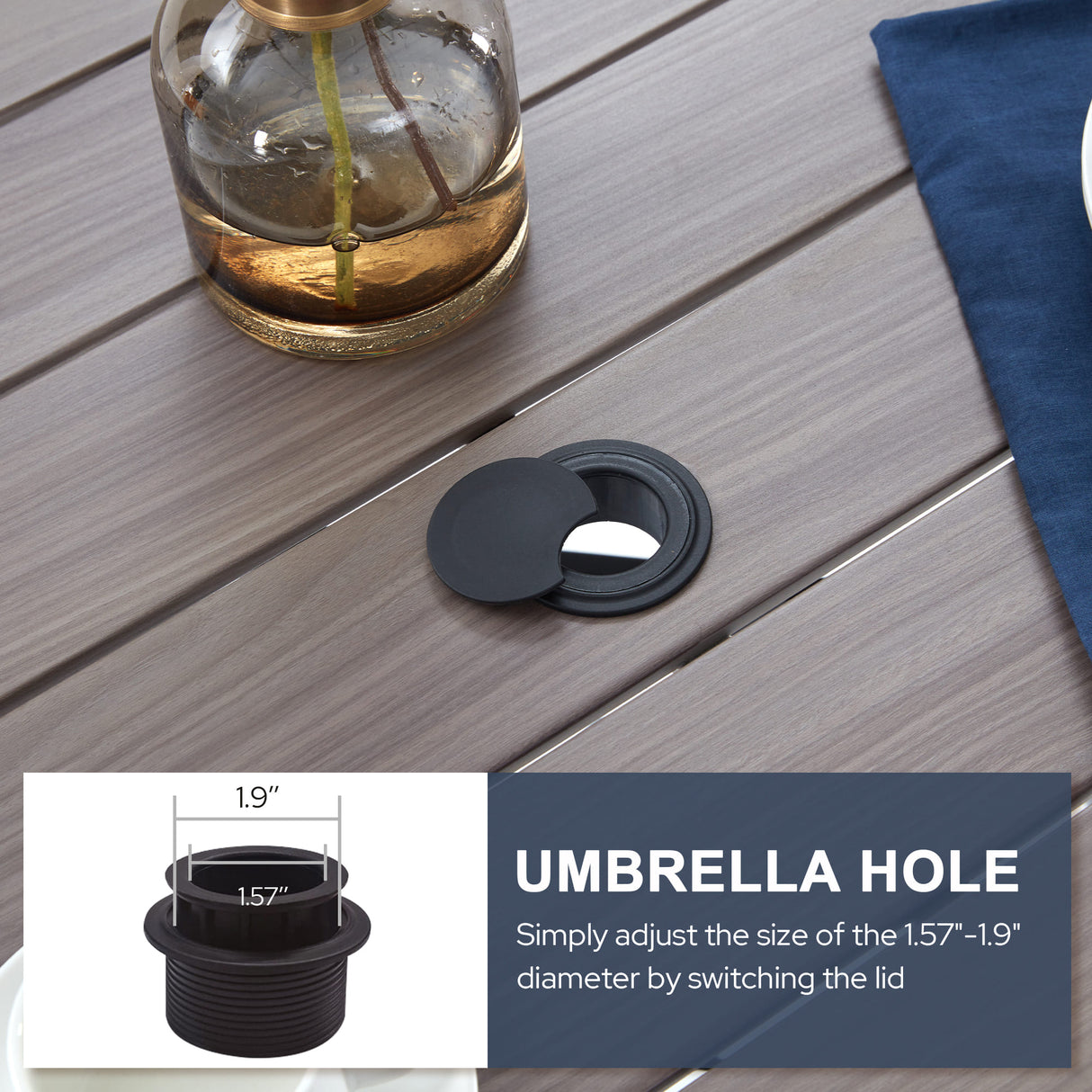 Vicllax 5-Piece Outdoor Furniture Set, Outdoor Dining Set for Lawn Garden