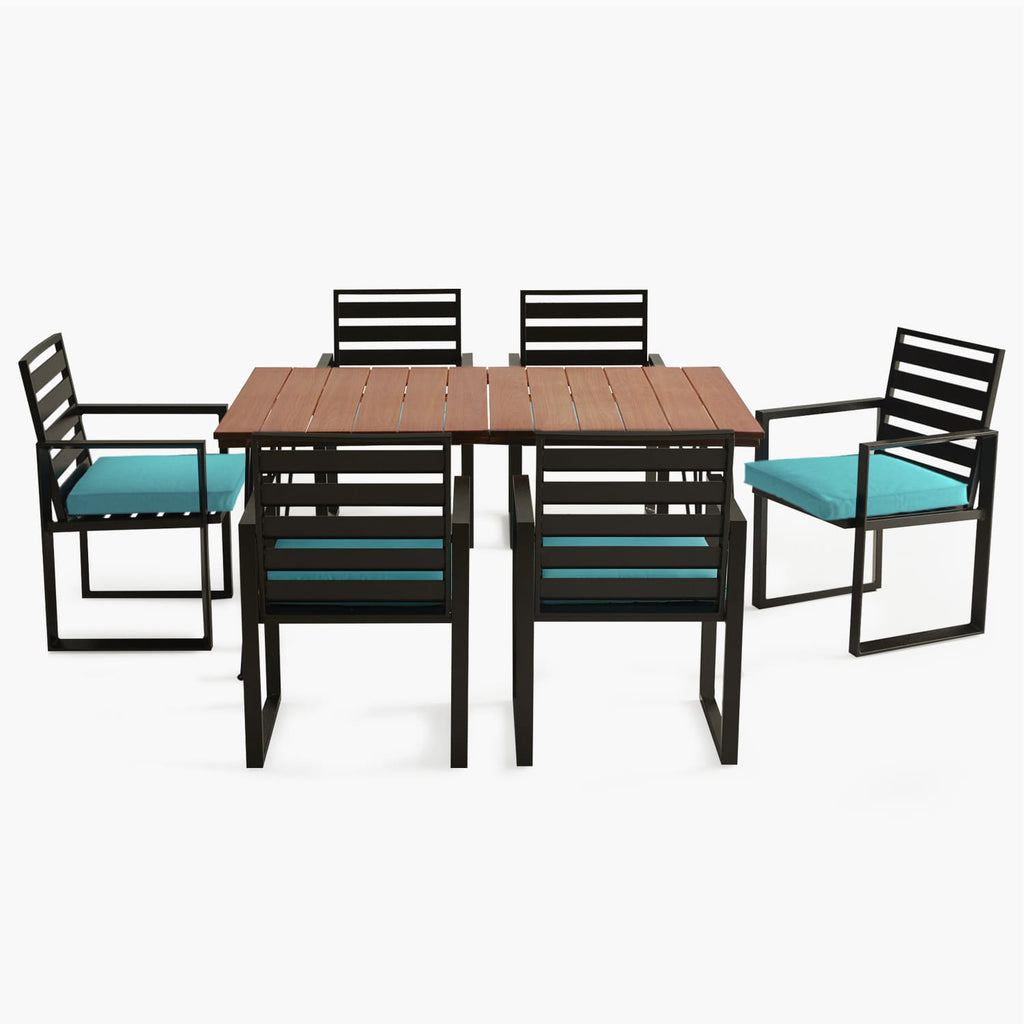 outdoor dining set patio dining table for 4 6 and metal chairs with cushion