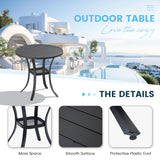 Vicllax 3 Pieces Outdoor Dining Set, 27.6" Round Bar Table and Swivel Chairs
