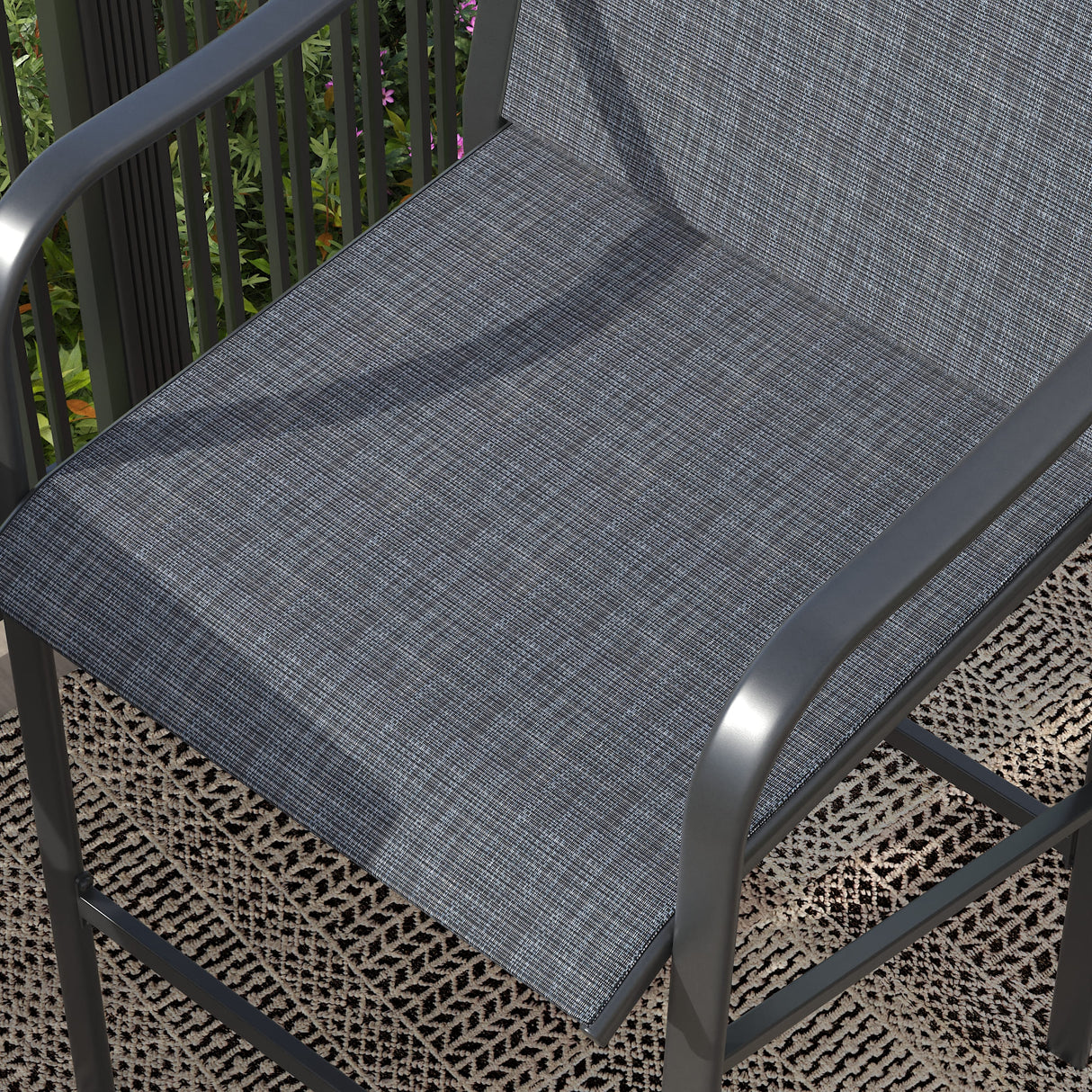 Vicllax Bar Table Set for 2, 3 Pcs Wooden-Like Table and Stools with Backrest and armrests, for Nook Balcony