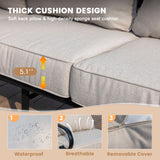 Vicllax Patio Conversation Set with Cushioned Sofa Chairs, Ottomans and Coffee Table