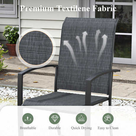 Vicllax 11 PCS Patio Dining Table Set, 60" Round Metal Table with Shelf and Skyline Stackable Chair