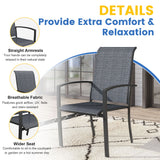 Vicllax 7 Pieces Outdoor Dining Set, 47.2"Round Table and Skyline Stackable Chair