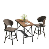 Vicllax 3 PCS Outdoor Bar Set, Patio Wicker Bar Chairs and Large Rectangular Bar Table