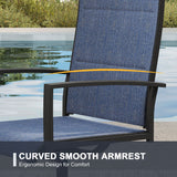 Vicllax 9 Pieces Outdoor Dining Set with Metal Rectangular Table and Padded Swivel Chair