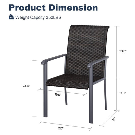 Vicllax Patio Wicker Dining Chairs Set of 2/4/6, Outdoor Rattan Dining Chairs