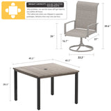 Vicllax 5-Piece Outdoor Furniture Set, Outdoor Dining Set for Lawn Garden