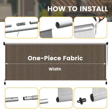 Vicllax Persianas enrollables con bloqueo solar para exteriores, persianas enrollables para patio