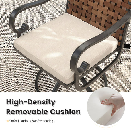 Vicllax 3-Piece Patio Bistro Set, Sierra/Sienna Swivel Chair and 27.6" Metal Square Table