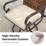 Vicllax Patio 9 Pieces Outdoor Dining Set for 8, 70.9" Rectangular Metal Dining Table and Sierra Swivel Chair