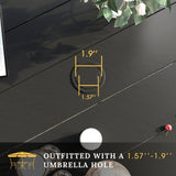 Vicllax 50” / 60" Outdoor Round Metal Dining Table with Umbrella Hole for 6,8