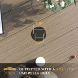 Vicllax 50” / 60" Outdoor Round Metal Dining Table with Umbrella Hole for 6,8