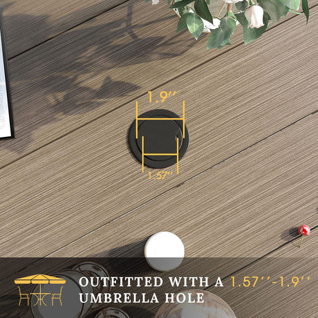 Vicllax Mesa de comedor redonda de metal para exterior de 54" para 6 y 8 personas