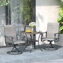 Vicllax 3-Piece Patio Bistro Set, Outdoor Swivel Chairs and 27.6" Small Metal Table With Storage Rack