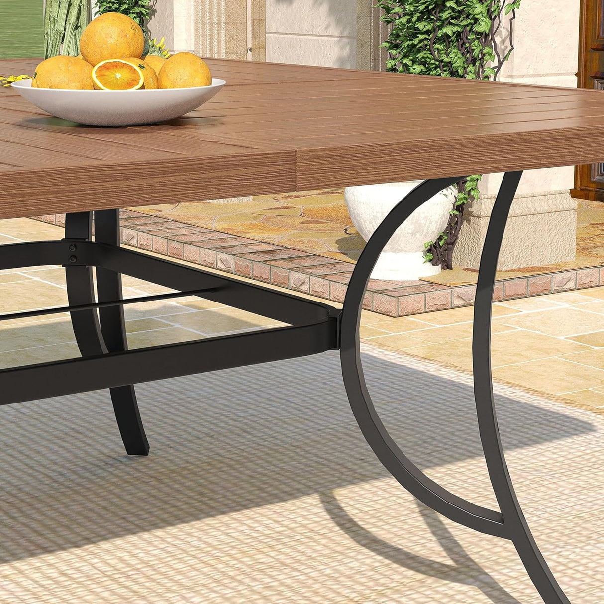Vicllax 59" Square Patio Dining Table for 8, Outdoor Large Metal Table