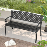 Vicllax Outdoor Garden Bench, Waterproof Patio Metal Bench