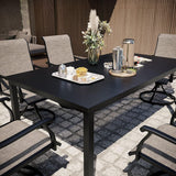 Vicllax Outdoor Patio Metal Dining Table for 4/6
