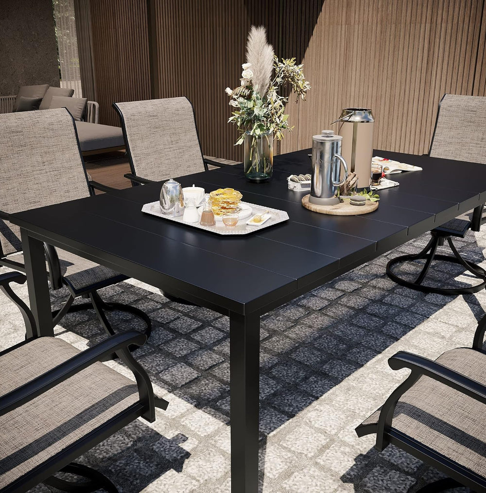 Vicllax 7-Piece Patio Dining Set, Patio Swivel Chairs and 63‘’ Outdoor Dining Table