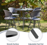 Vicllax Mesa de bar redonda para patio al aire libre de 37" con orificio para sombrilla