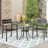 Vicllax Outdoor Patio Bistro Set of 2, Metal 27.6" Round Table and Stackable Dining Chair