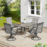 VICLLAX 5/7 Pieces Outdoor Dining Set, Swivel Dining Chairs Set of 4/6 and Round Patio Table
