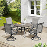 VICLLAX 5/7 Pieces Outdoor Dining Set, Swivel Dining Chairs Set of 4/6 and Round Patio Table