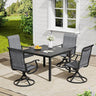 Vicllax Outdoor 40.2“ Dining Table Set of 4, Square Table with Swivel Dining