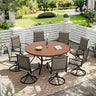 Vicllax 7/9 Pieces Outdoor Dining Set, Metal Round Dining Table and Premium Paddad Swivel Chairs